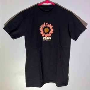 Black Flower Decal Vans T-Shirt